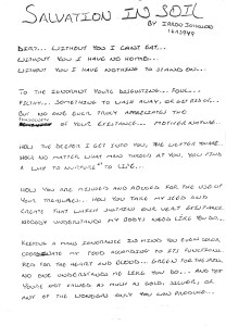 Handwritten poem that reads: 