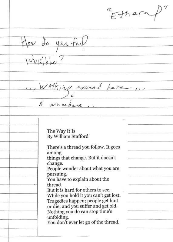 A notebook page reading 